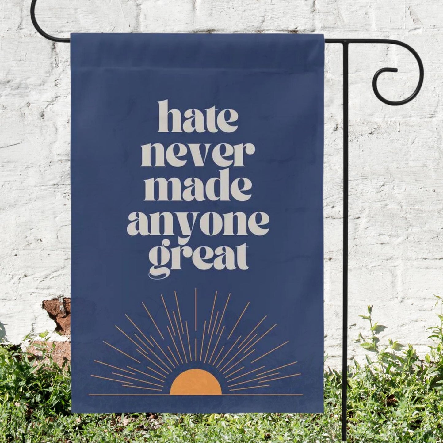 hate never made anyone great boho garden flag, not my president yard sign, don't look at me I voted for her, unapologetic democrat banner