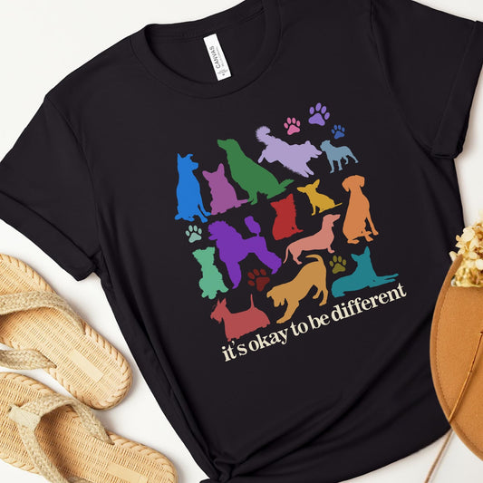 its okay to be different rainbow dog unisex shirt, celebrate diversity, celebrate minds of all kinds, sped teacher, everyone is welcome here