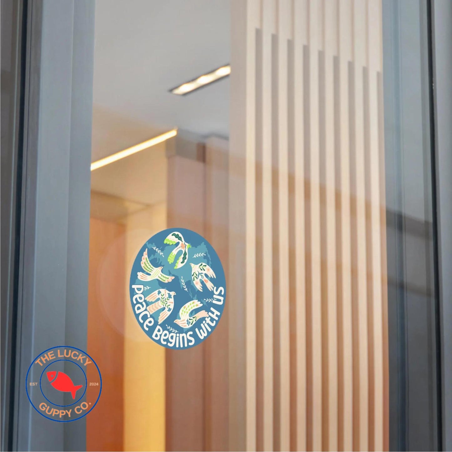 peace begins with us sticker, if we can fund wars we can feed the poor, social justice car sticker, end racism sticker, we all belong here