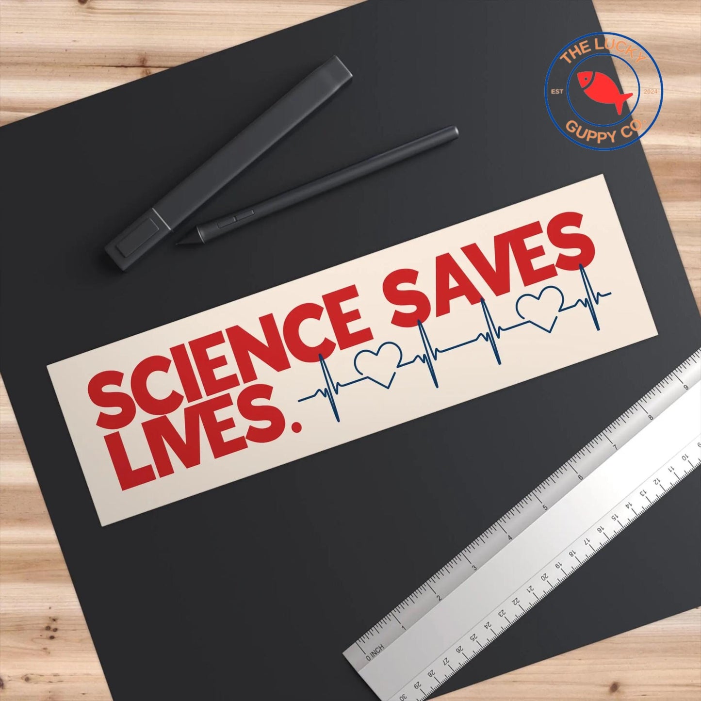 science saves lives, vaccines cause adults, stand up for science, in science we trust, fund the NIH, support scientific research sticker