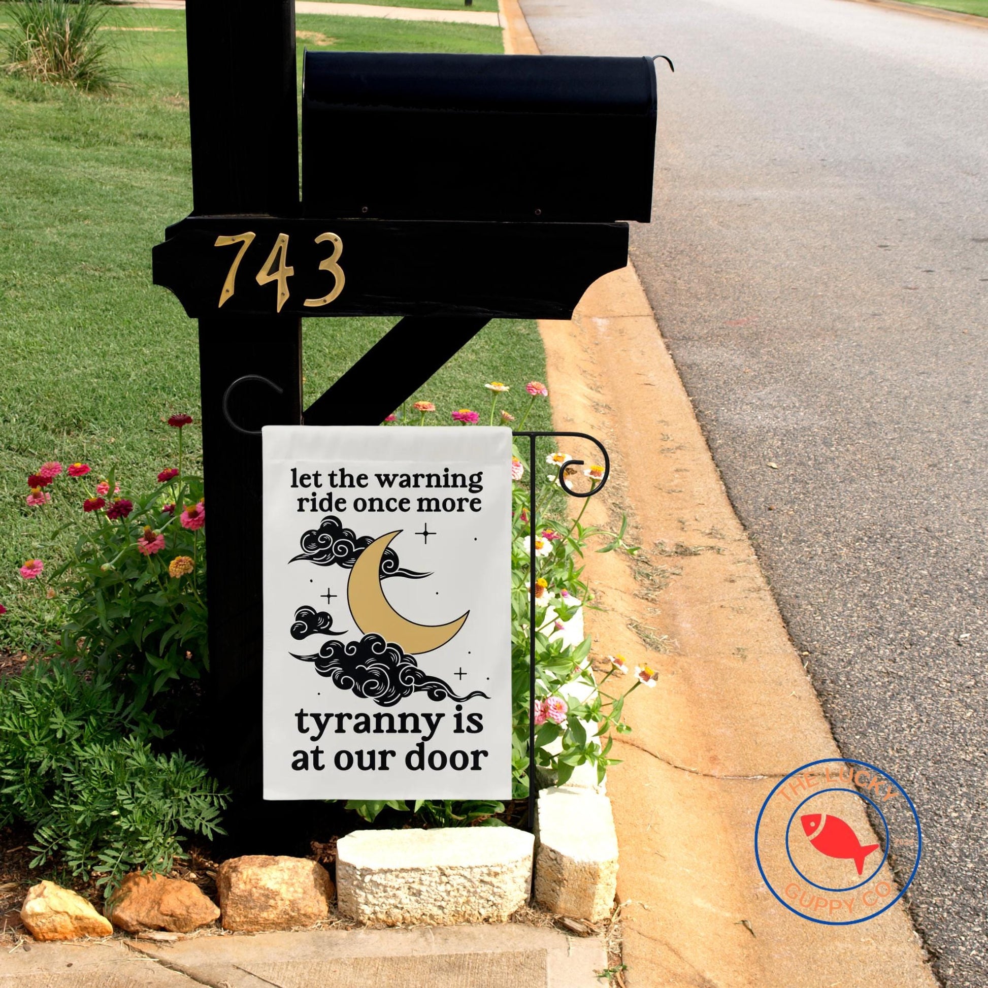 let the warning ride once more tyranny is at the door flag, Paul revere midnight ride, vive la resistance, power of the people is greater