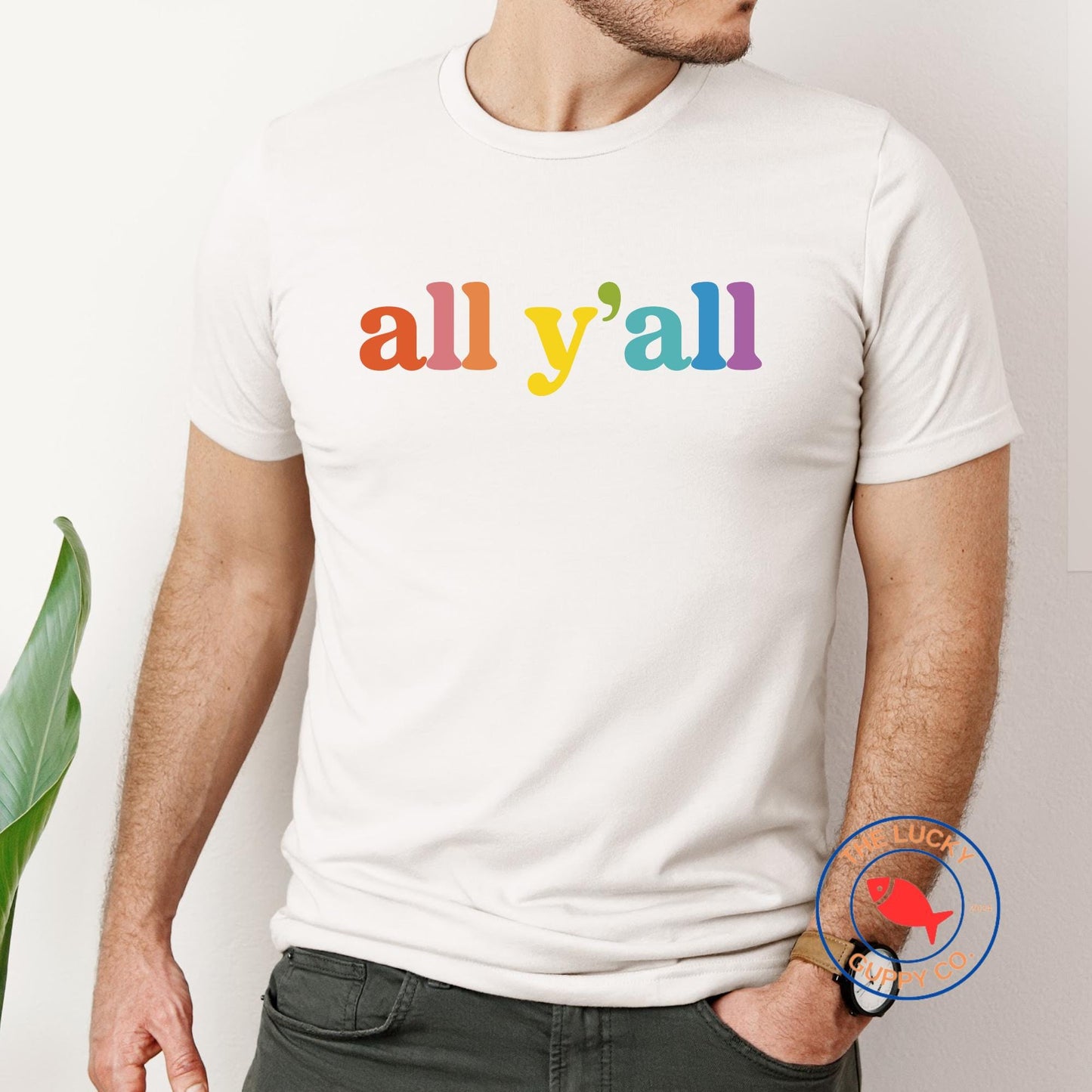 all y'all LGBTQ pride unisex tshirt, ally cat, this is a safe space, all are welcome here, support your fruity friends, one human family