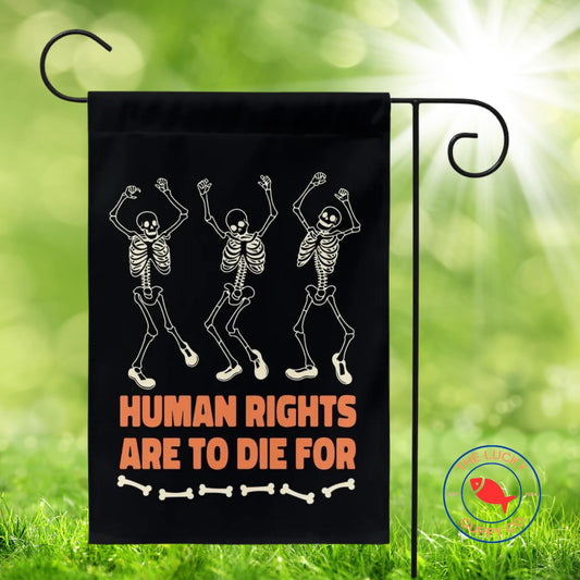 Human Rights are to Die For Liberal Halloween Flag, Fall of the Patriarchy is My Favorite Season, Spooky Liberal Feminist Witch, Fall Decor