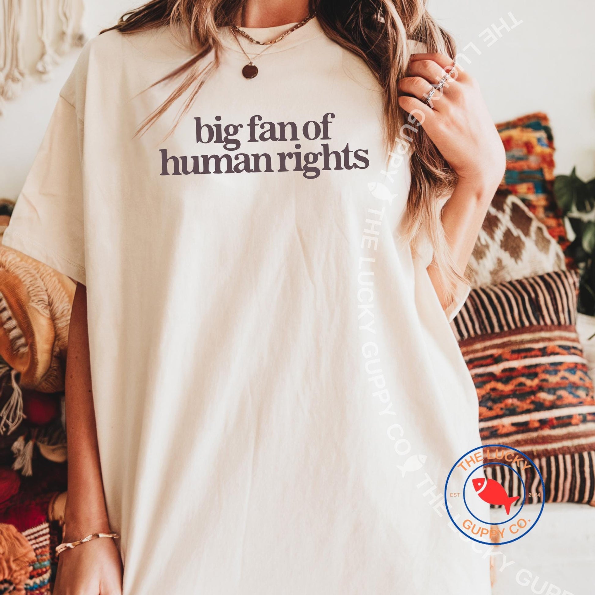 Big Fan of Human Rights Minimalist Unisex Tee, No Human is Illegal, Radicalized by Basic Decency, Make America Kind Again, Practice Empathy