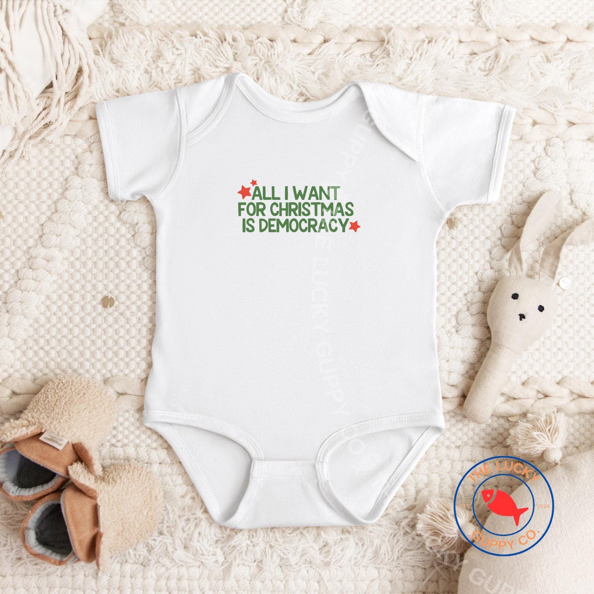 All I want for Christmas is Democracy Kids Shirt, Holiday Lights and Equal Rights TShirt, Family Christmas Shirts, Future Democrat Voter