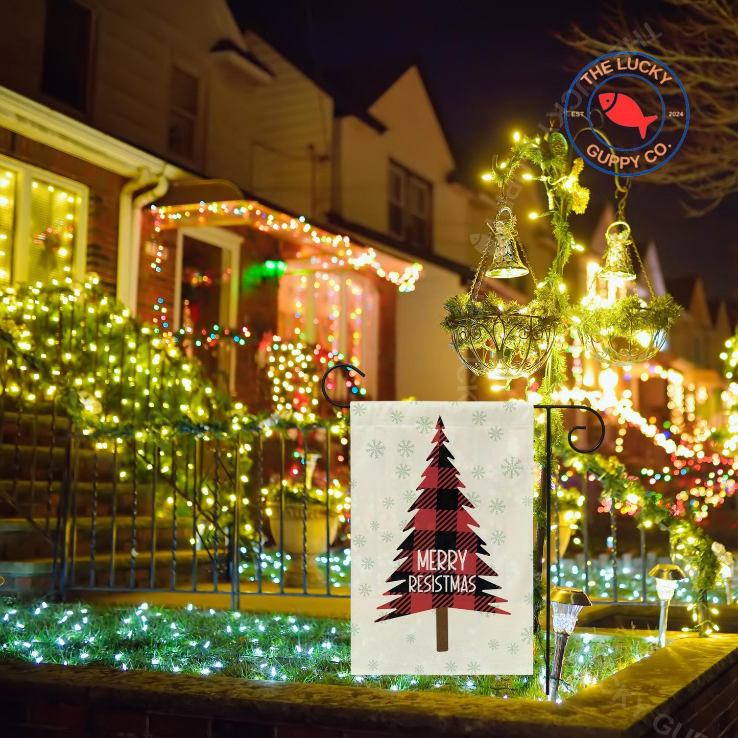 Merry Resistmas Christmas Tree Flag, All I Want for Christmas is Democracy, Holiday Lights Equal Rights, Jesus was a liberal immigrant Sign