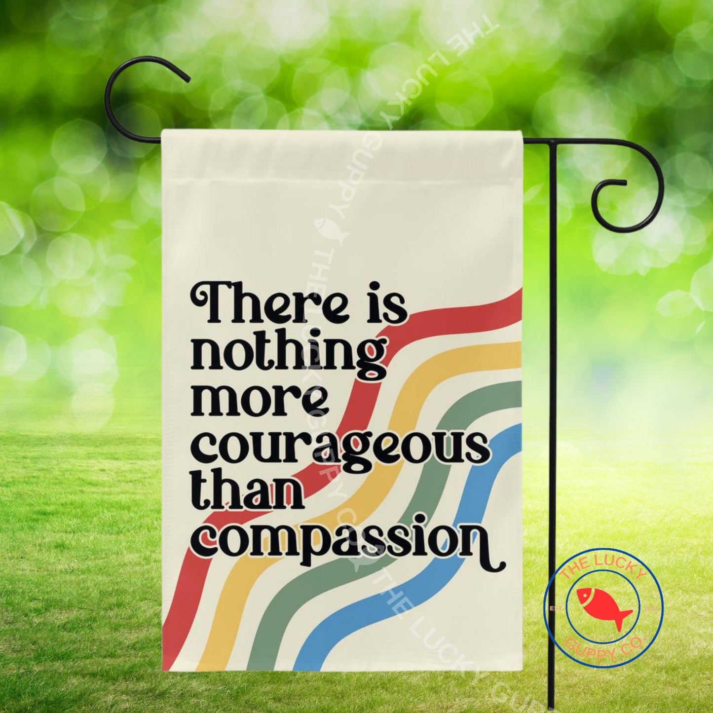 Compassion Garden Flag: Patriotic Liberal Yard Sign