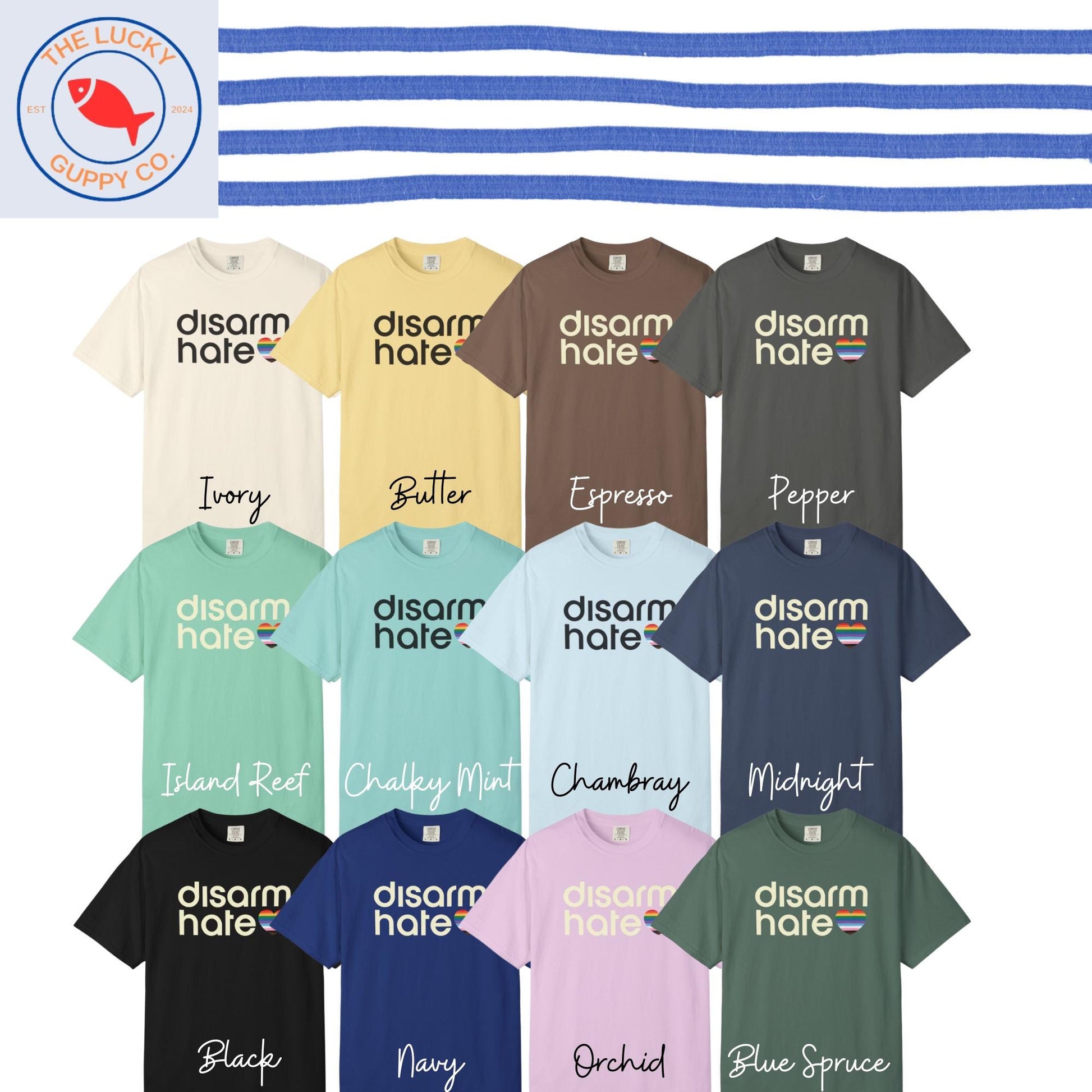 Progress Pride Heart T-Shirt: Disarm Hate, Protect Kids