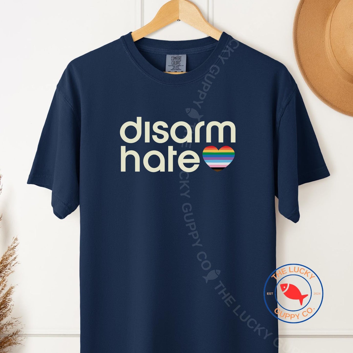 Progress Pride Heart T-Shirt: Disarm Hate, Protect Kids