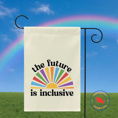 The Future is Inclusive Starburst Rainbow Flag
