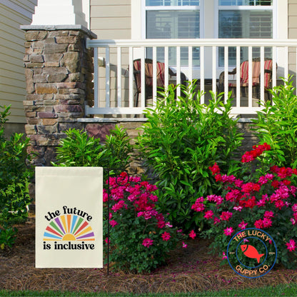The Future is Inclusive Starburst Rainbow Flag