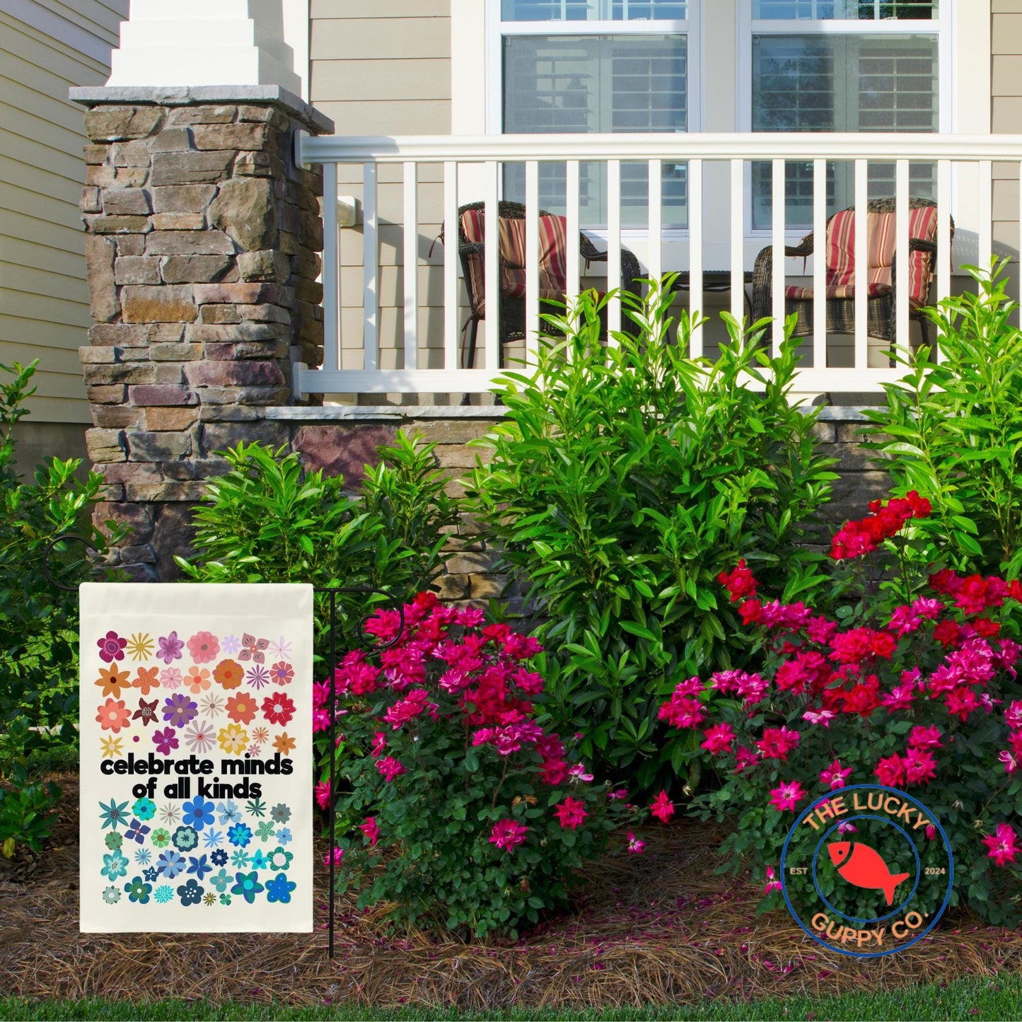 Celebrate Minds of All Kinds White Rainbow Flag