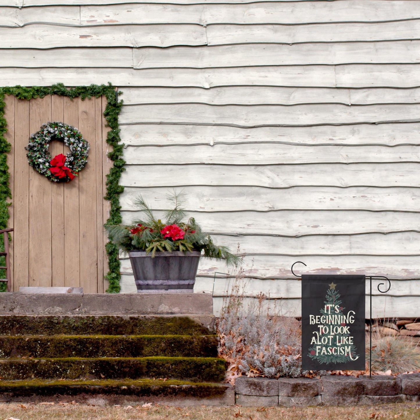 It's Beginning to Look A lot Like Fascism Winter Garden Flag