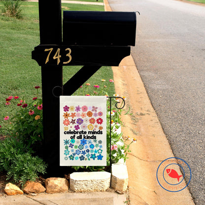 Celebrate Minds of All Kinds White Rainbow Flag