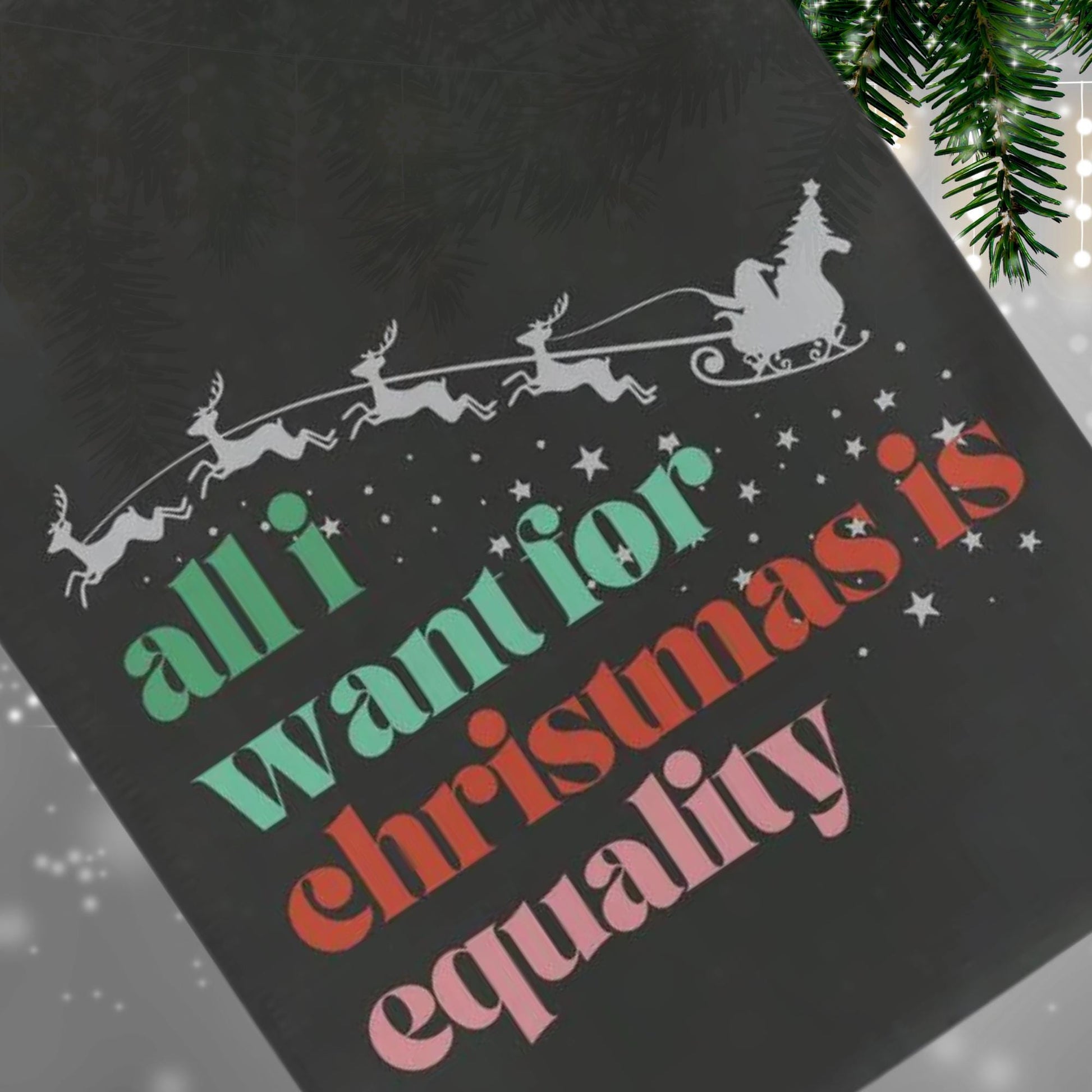 all I wanted for Christmas was democracy, not my president garden flag, unapologetic democrat yard sign, anti trump banner, defend equality