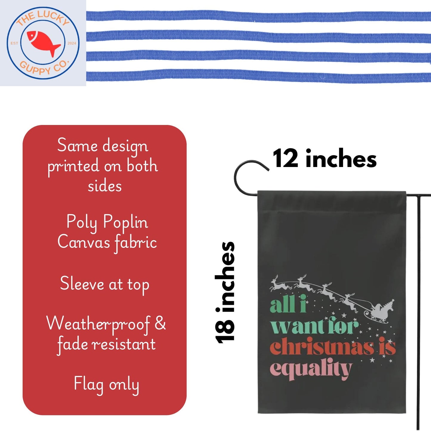 all I wanted for Christmas was democracy, not my president garden flag, unapologetic democrat yard sign, anti trump banner, defend equality