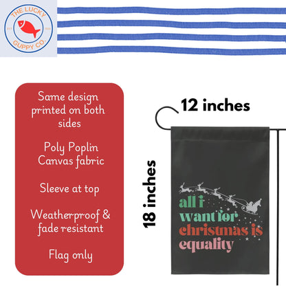 all I wanted for Christmas was democracy, not my president garden flag, unapologetic democrat yard sign, anti trump banner, defend equality