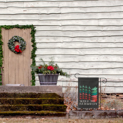 Sleigh the patriarchy skeleton rad garden flag, unapologetic democrat yard sign, girls just want fundamental rights, equal rights amend