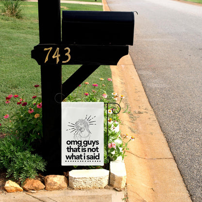 omg guys that's not what I said liberal Jesus garden flag, liberal christian gift, progressive christian yard sign, defend equality flag