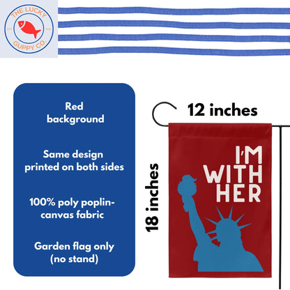 I'm with her flag, anti trump pro America yard sign, patriotism is pro democracy equality, FDT yard sign, unapologetic democrat yard sign