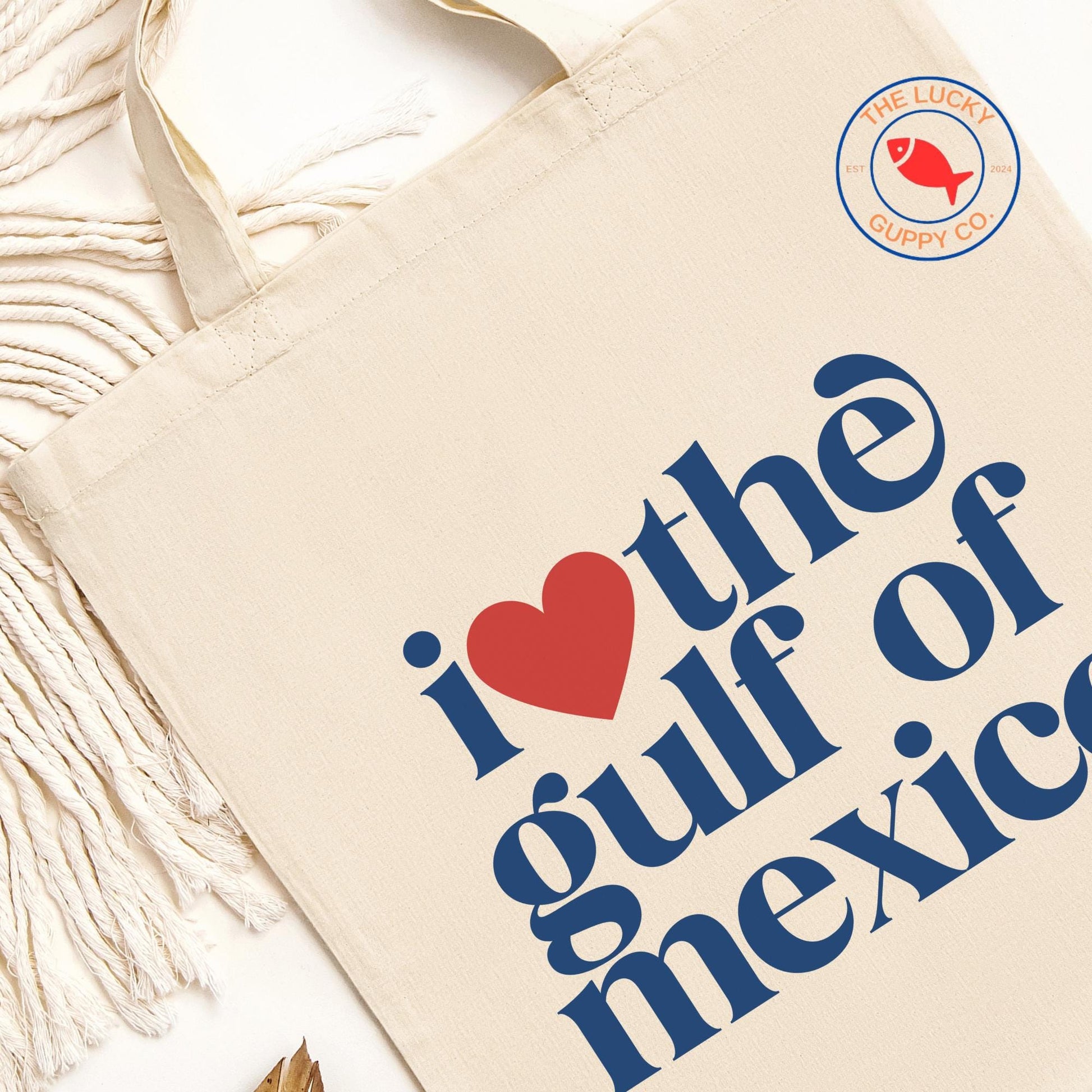 I love the Gulf of Mexico canvas tote bag, pro america anti trump sign, defend democracy, against fascism bag, liberal grocery bag gift