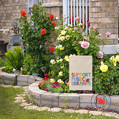 support public libraries house flag, ban assault rifles not books, ban ignorance not books, justice and literacy for all, freadom yard sign