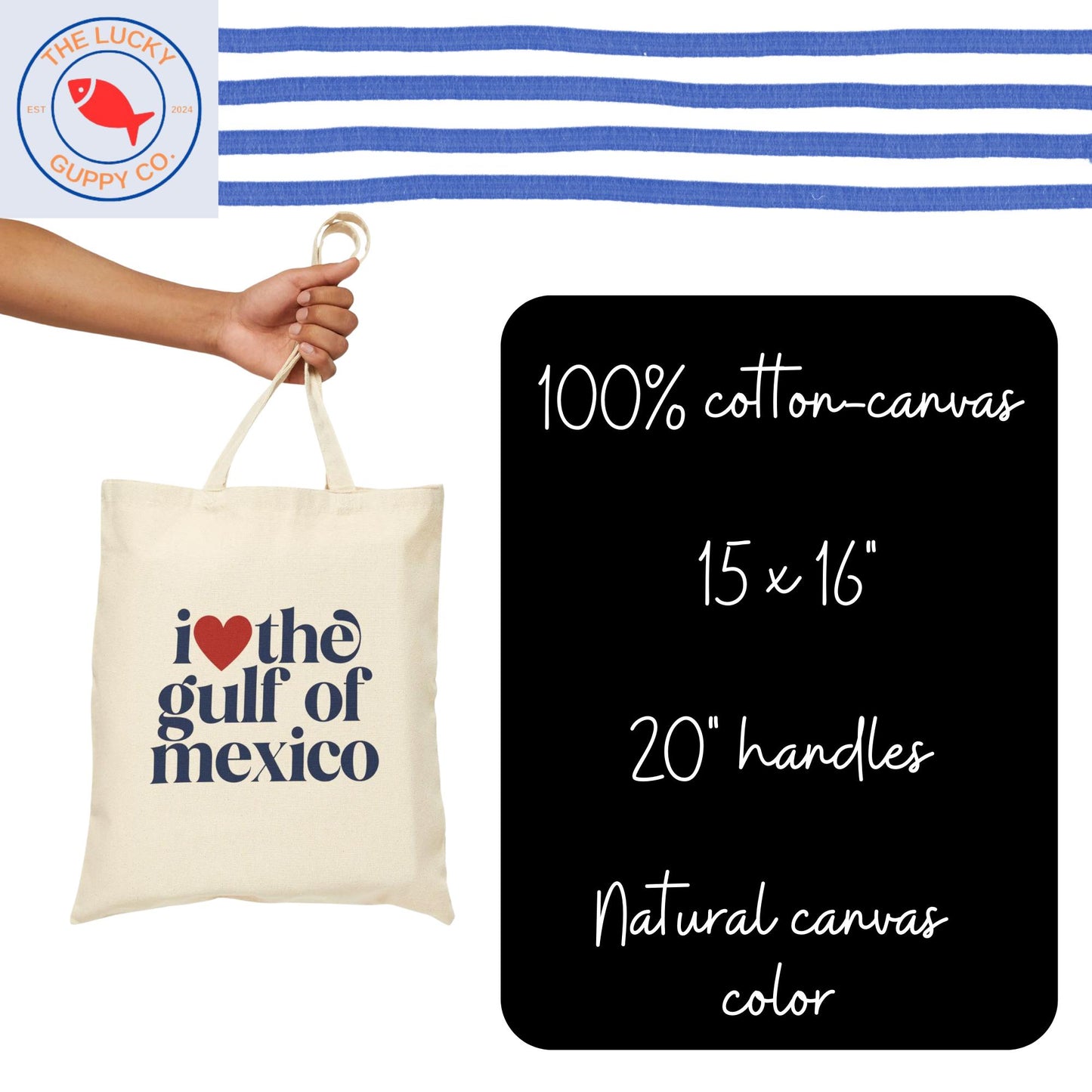 I love the Gulf of Mexico canvas tote bag, pro america anti trump sign, defend democracy, against fascism bag, liberal grocery bag gift