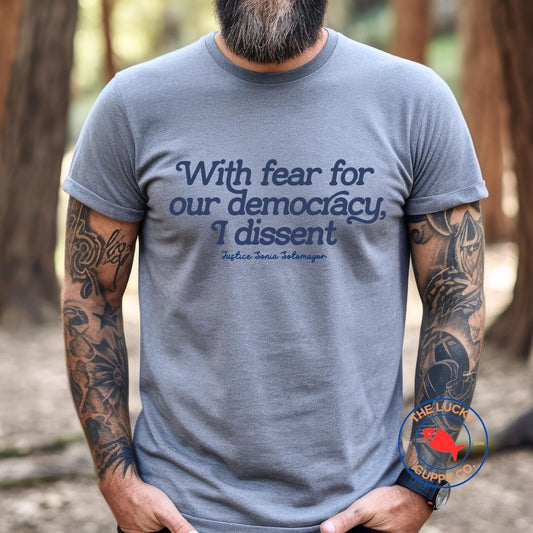 with fear for our democracy I dissent tshirt, deport elon tshirt, subtle f trump, are your eggs cheaper yet, hate never made America great