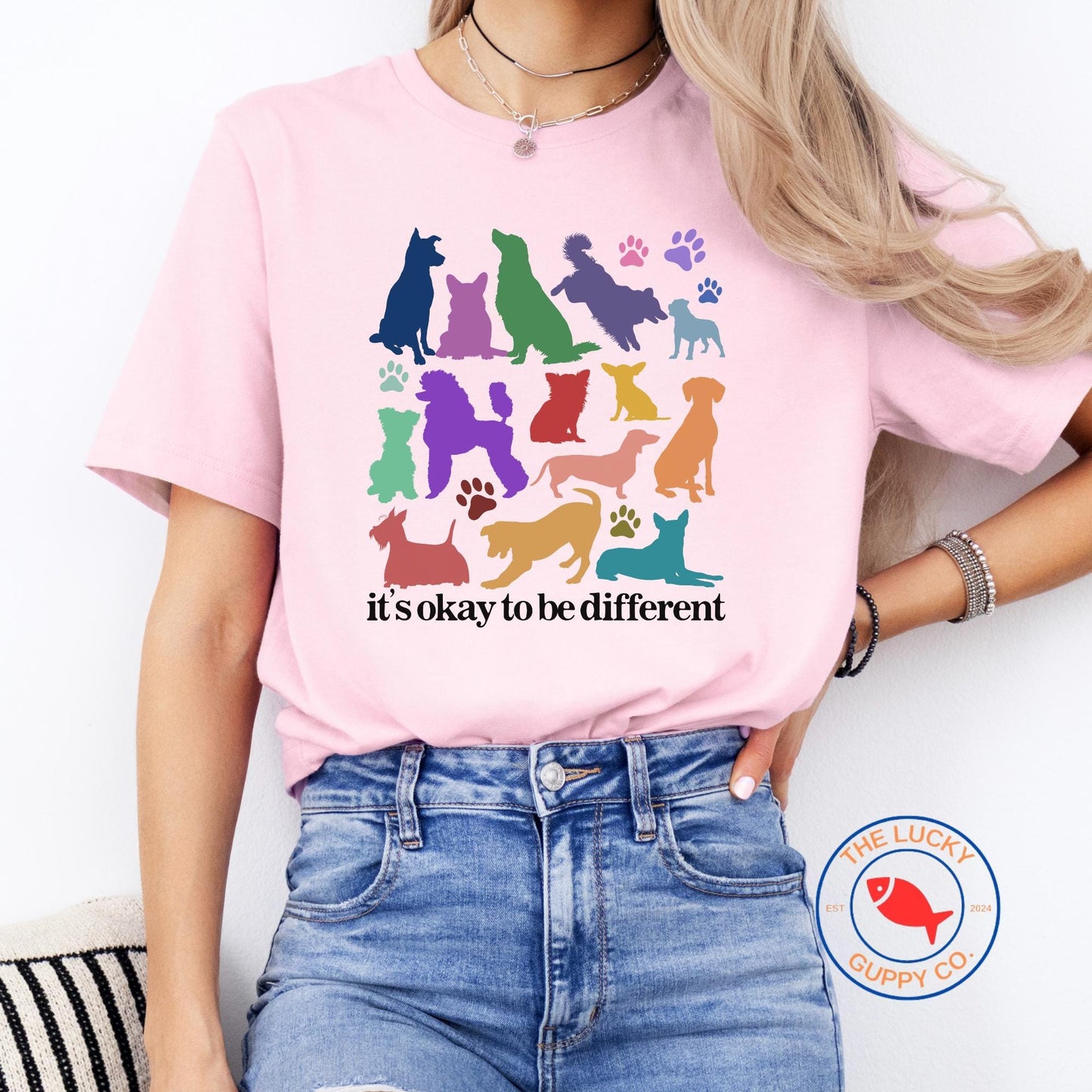 its okay to be different rainbow dog unisex shirt, celebrate diversity, celebrate minds of all kinds, sped teacher, everyone is welcome here