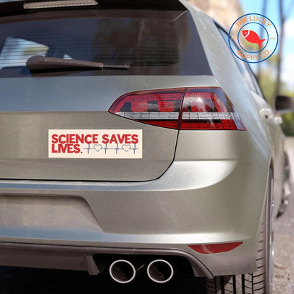 science saves lives, vaccines cause adults, stand up for science, in science we trust, fund the NIH, support scientific research sticker