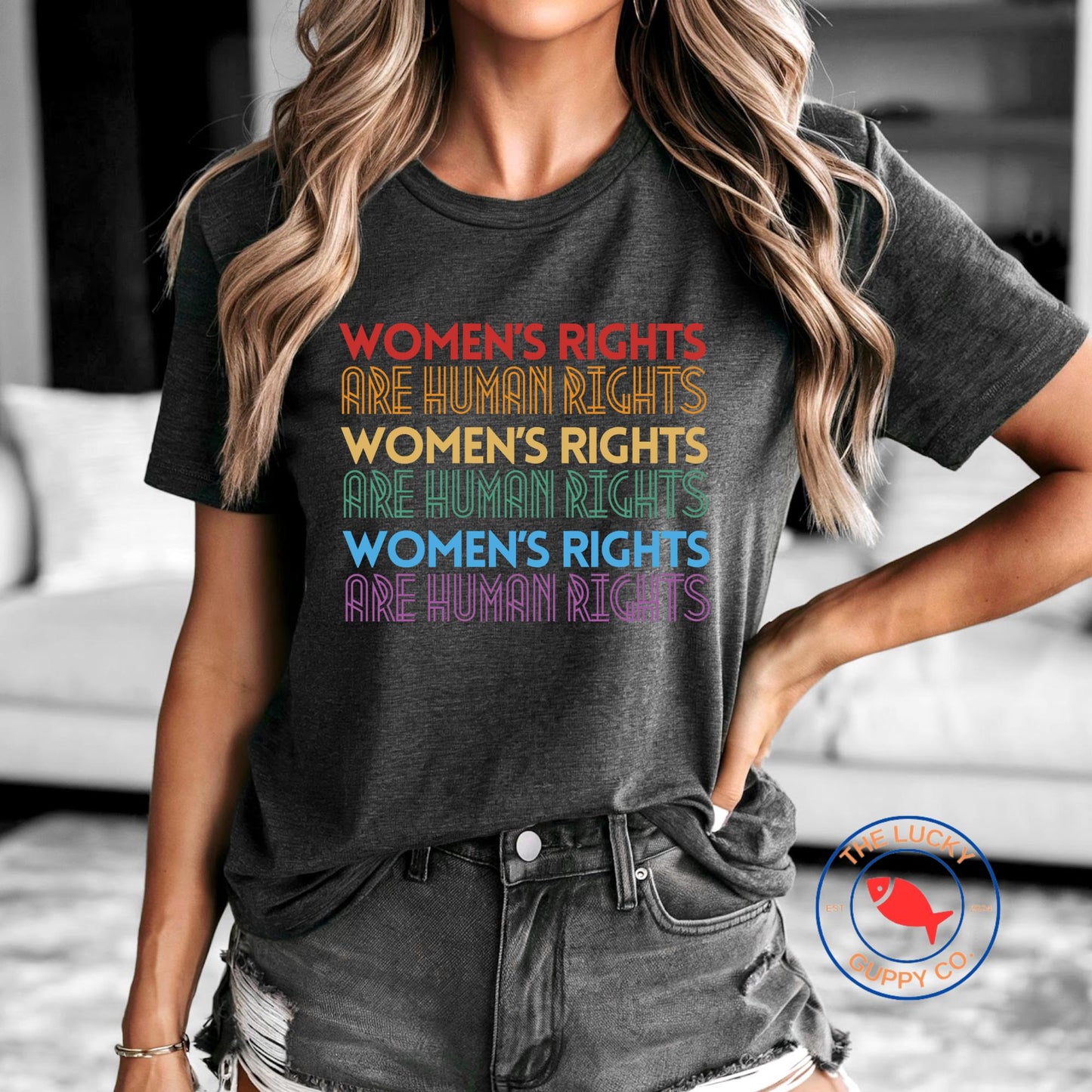 womens rights are human rights rainbow tshirt, support womens rights and wrongs, abortion is healthcare, bans off our bodies, feminist shirt