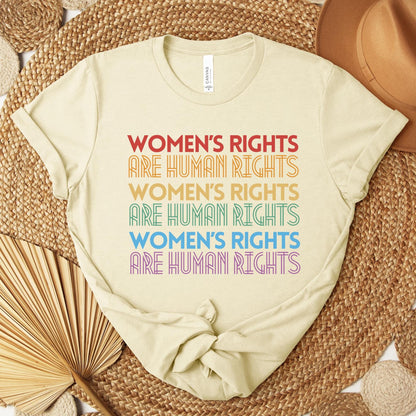 womens rights are human rights rainbow tshirt, support womens rights and wrongs, abortion is healthcare, bans off our bodies, feminist shirt