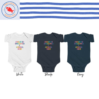 fueled by breastmilk and feminist rage onesie(R), little feminist shirt, girl baby shower gift, liberal kid gift, pee on the patriarchy tee