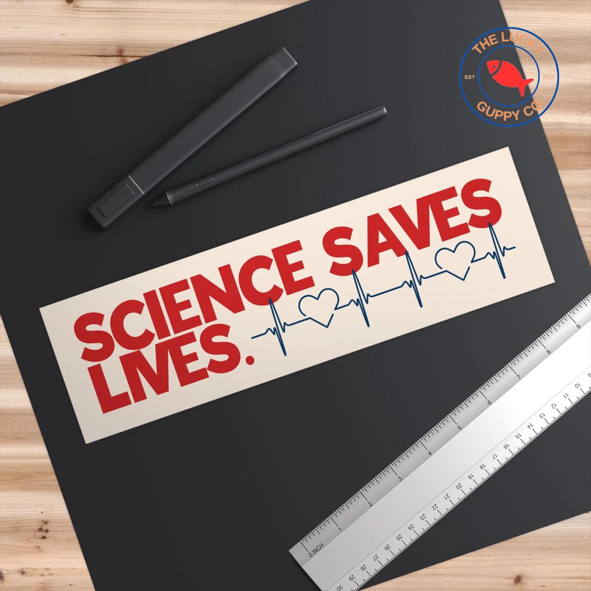science saves lives, vaccines cause adults, stand up for science, in science we trust, fund the NIH, support scientific research sticker