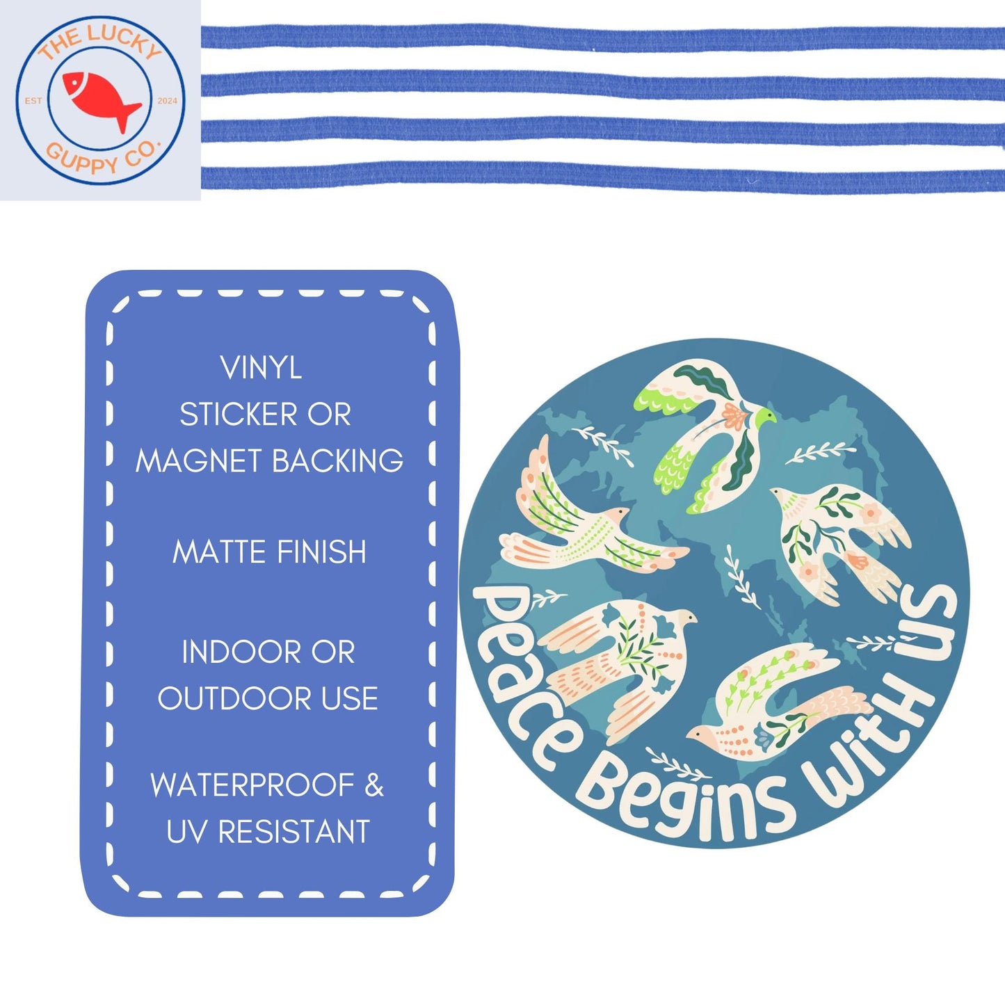 peace begins with us sticker, if we can fund wars we can feed the poor, social justice car sticker, end racism sticker, we all belong here