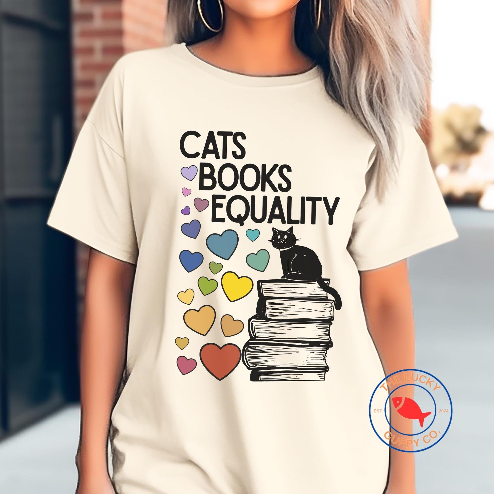 cats books equality tshirt, read banned books and fight the patriarchy shirt, support public libraries, miserable childless cat lady tee