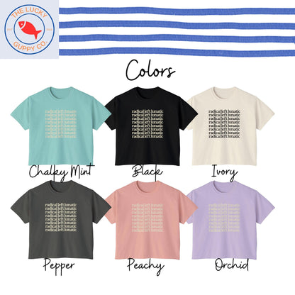 radical left lunatic womens boxy tshirt, radical empathy is the future, make empathy great again, bleeding heart liberal shirt, anti trump