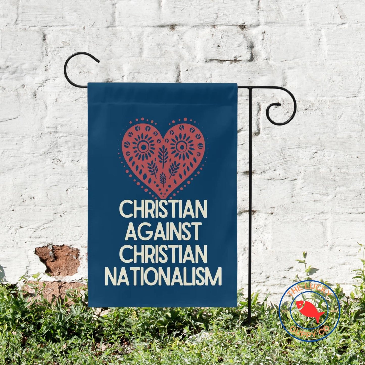 Christian Against Christian Nationalism Flag, One Human Family, No Human Is Illegal, Pro DEI Sign, Keep the Immigrants Deport the Racists