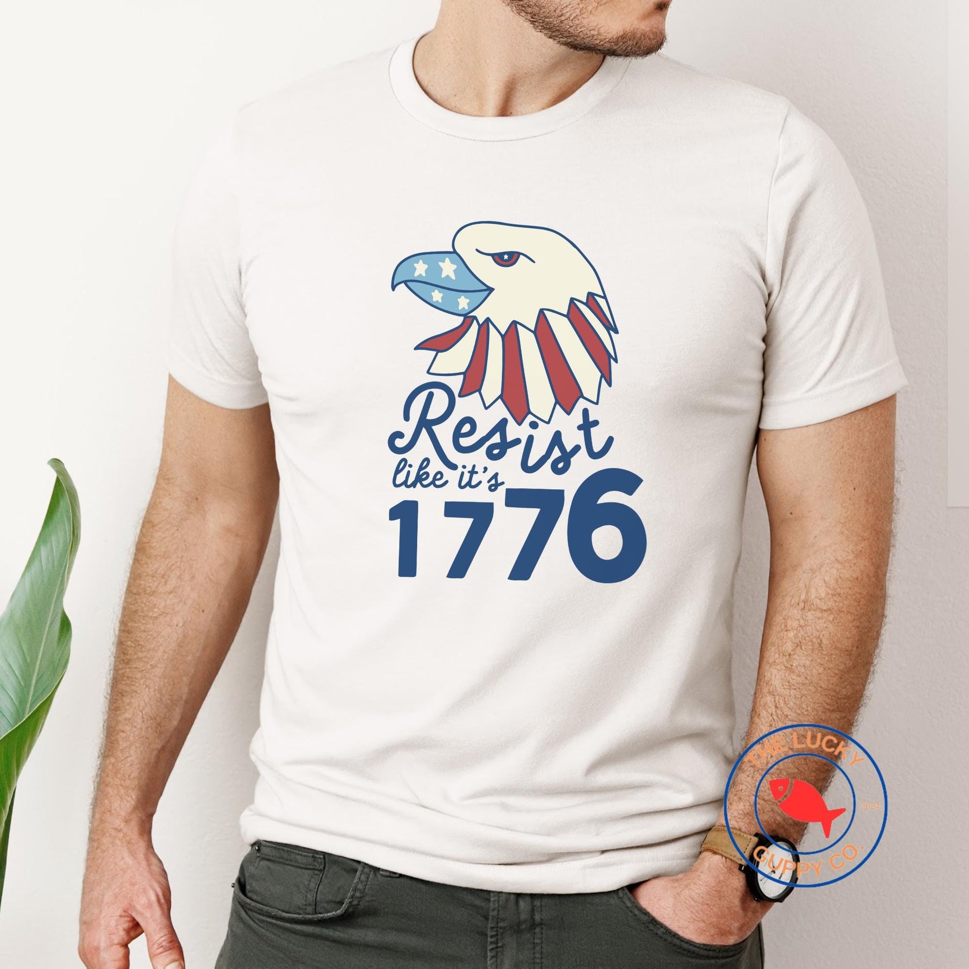 Resist Like It's 1776 Fourth of July Unisex Tee, Pro USA Anti Trump, Stars Stripes and Reproductive Rights, Progressive Fourth of July Shirt