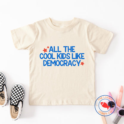 all the cool kids like democracy youth tshirt, future voter, future madam president shirt, raise them liberal, mini feminist toddler shirt