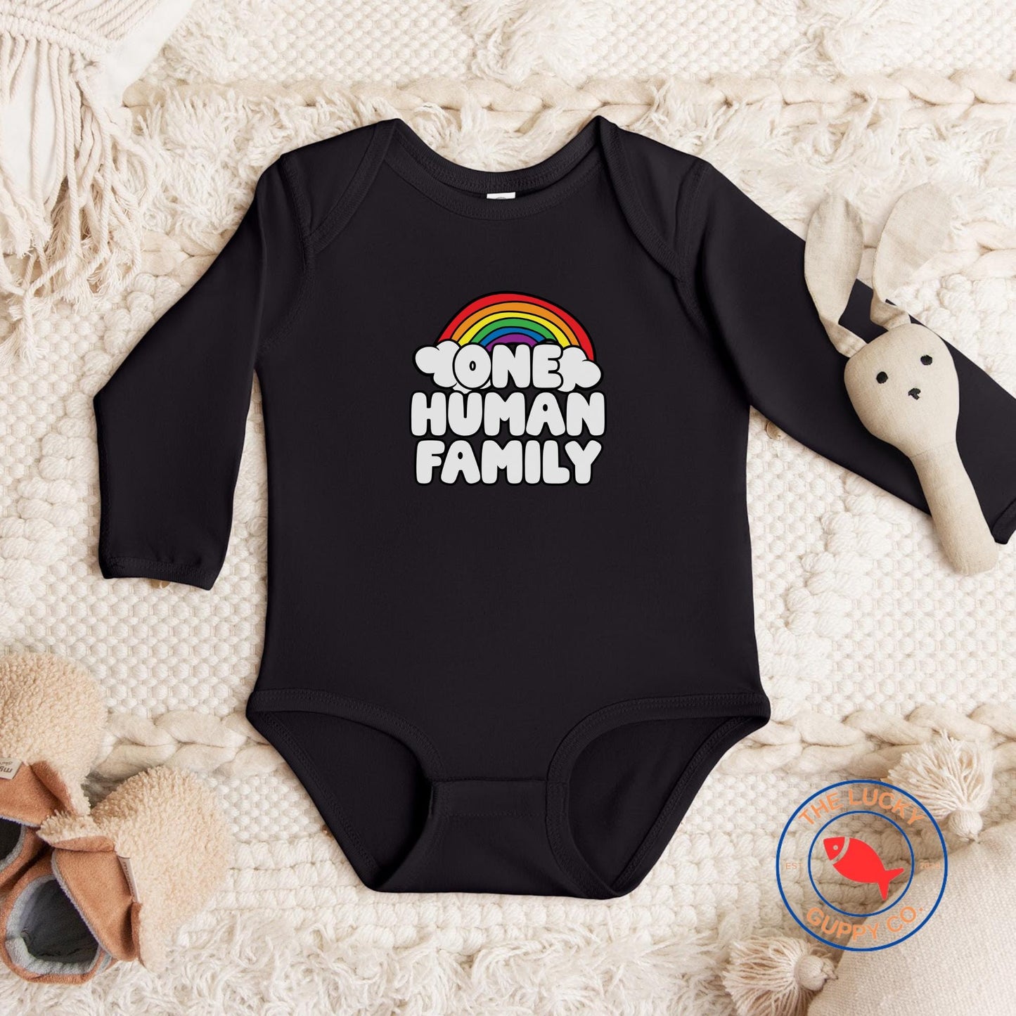 one human family infant bodysuit, raise them kind, support your fruity friends, pride month parade, defend equality, raise kind humans tee