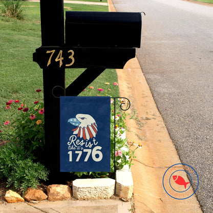 resist like it's 1776 independence day flag, progressive Fourth of July, stars stripes and human rights, with liberty and justice for all