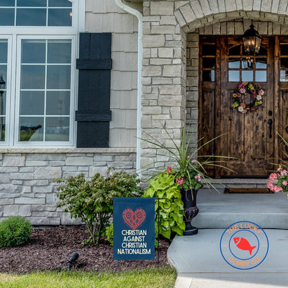 Christian Against Christian Nationalism Flag, One Human Family, No Human Is Illegal, Pro DEI Sign, Keep the Immigrants Deport the Racists