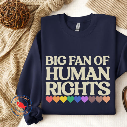 Big Fan of Human Rights Unisex Sweatshirt, Defend Equality Tee, Practice Radical Empathy, No Human is Illegal, Radicalized by Basic Decency