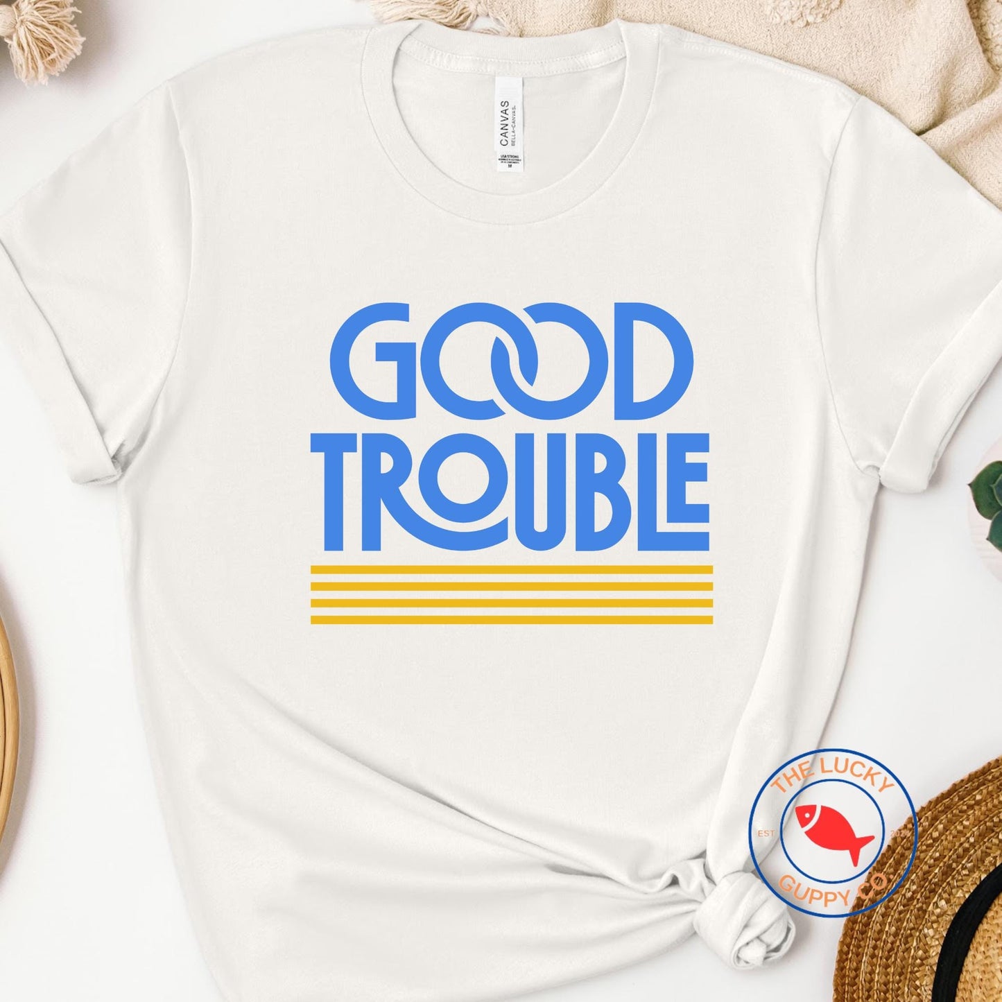 Good Trouble Unisex T-Shirt, No Kings in America, Resist Fascism Shirt, Freedom Democracy Truth FDT shirt, Rebel Rouser Protest T-Shirt