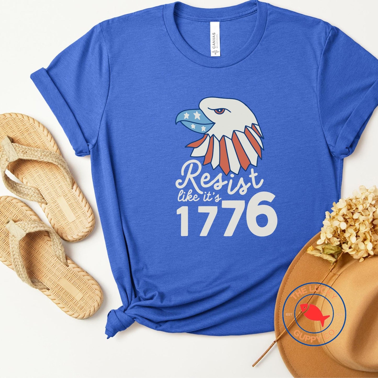 Resist Like It's 1776 Fourth of July Unisex Tee, Pro USA Anti Trump, Stars Stripes and Reproductive Rights, Progressive Fourth of July Shirt