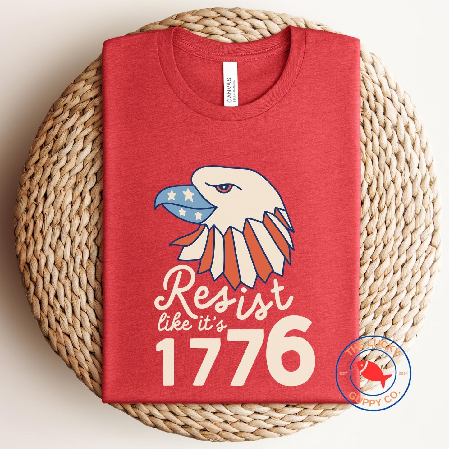 Resist Like It's 1776 Fourth of July Unisex Tee, Pro USA Anti Trump, Stars Stripes and Reproductive Rights, Progressive Fourth of July Shirt