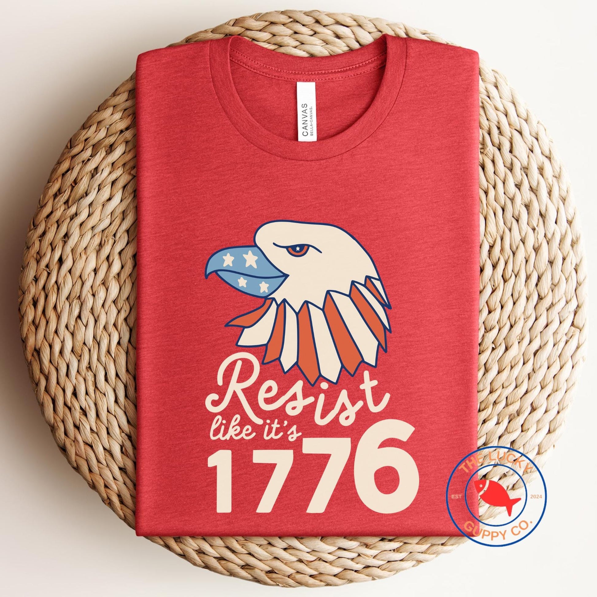 Resist Like It's 1776 Fourth of July Unisex Tee, Pro USA Anti Trump, Stars Stripes and Reproductive Rights, Progressive Fourth of July Shirt