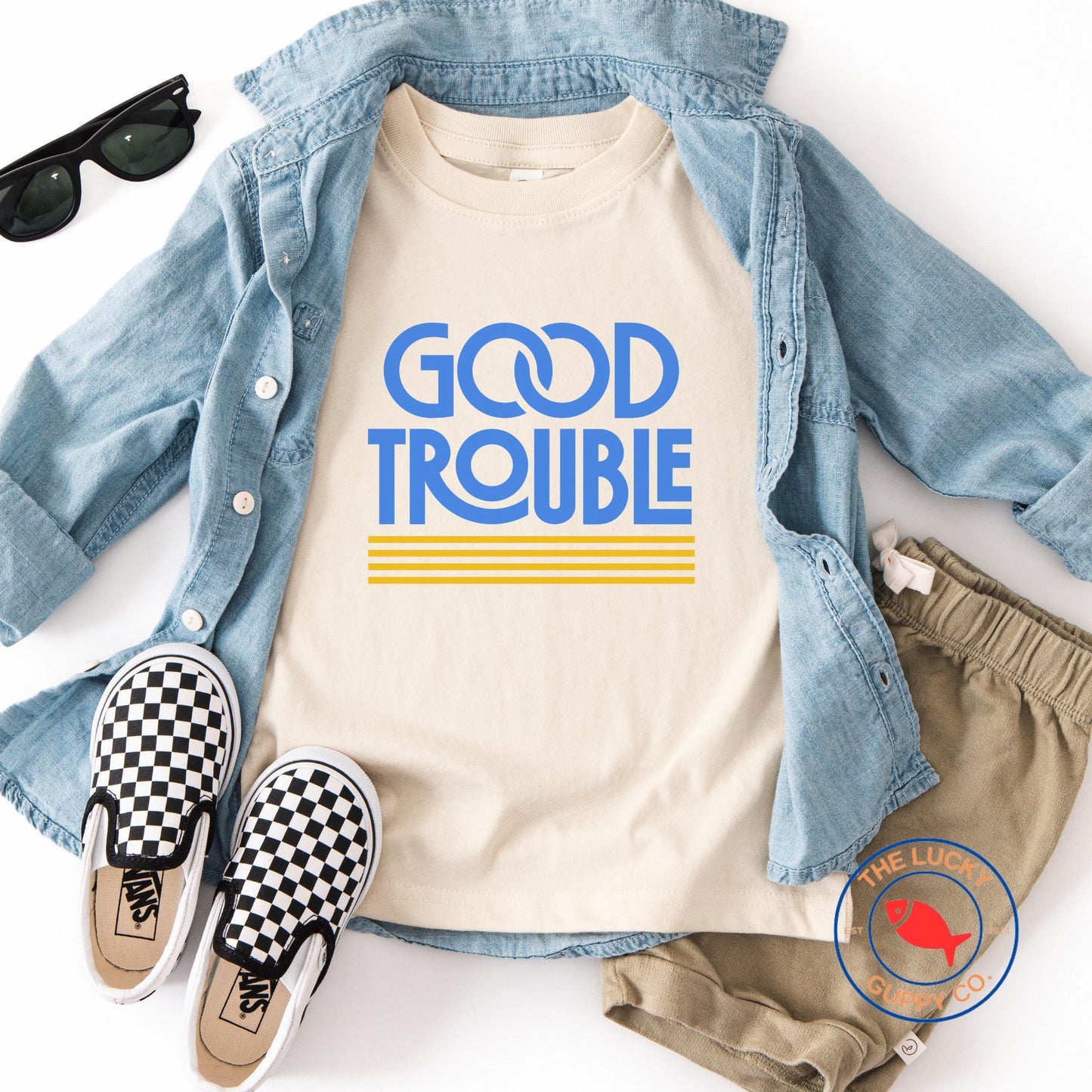 Good Trouble Retro Liberal Toddler TShirt, Protest is Patriotic, Mini Feminist Shirt, Future Democratic Voter, Fragile like a Bomb Youth Tee