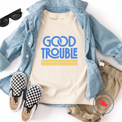 Good Trouble Retro Liberal Toddler TShirt, Protest is Patriotic, Mini Feminist Shirt, Future Democratic Voter, Fragile like a Bomb Youth Tee
